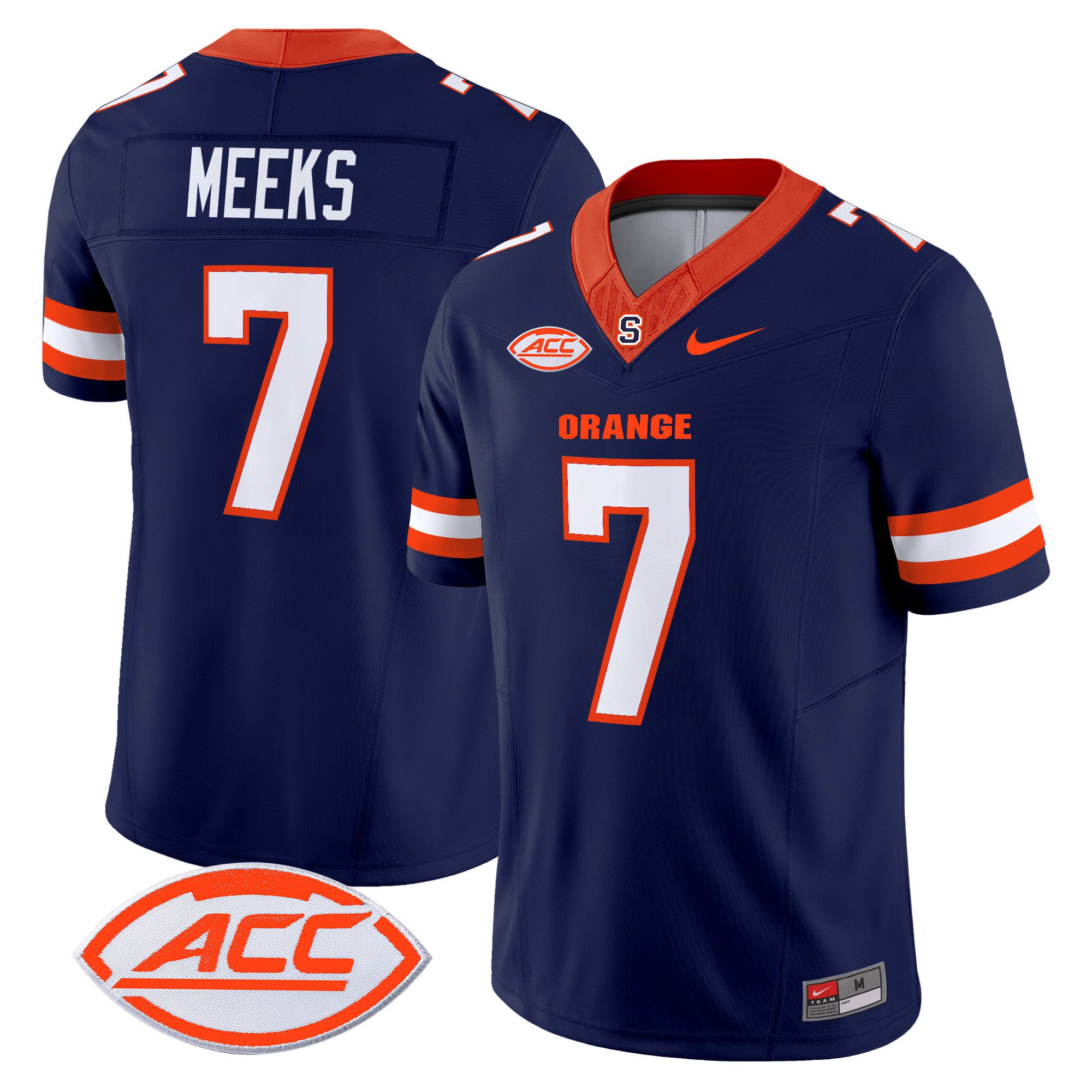 Men Syracuse Orange #7 Meeks Blue Nike 2024 Vapor Limited NCAA Jersey style 1->ncaa teams->NCAA Jersey